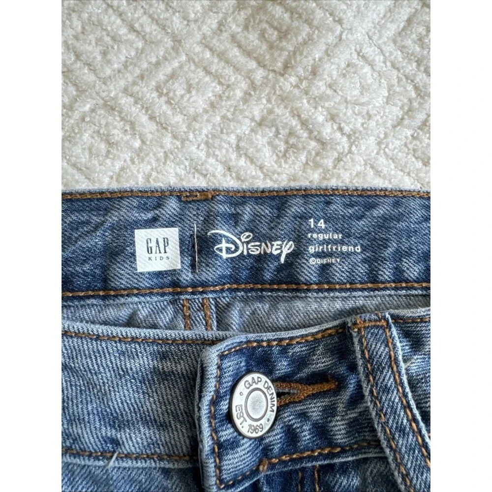 Girl's 2017 Gap Disney Girlfriend Jeans Mickey Minnie Mouse Size 14